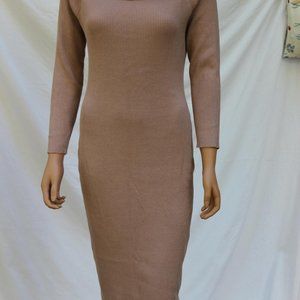 NWT WOMENS BODYCON KNIT MIDI DRESS CARA SANTANA X APT. 9 SIZE LARGE CHAMPAGNE